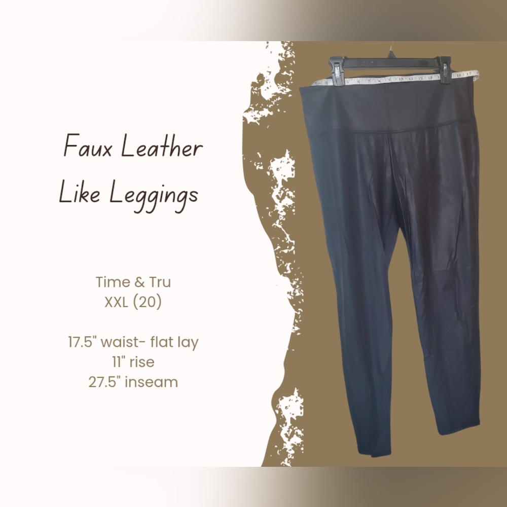 Faux Leather Like Leggings Size XXL(20)